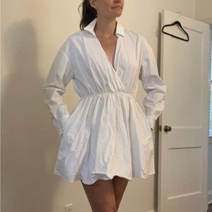 Zara white shirt dress